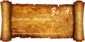 Zsarnai Anzelma névjegykártya